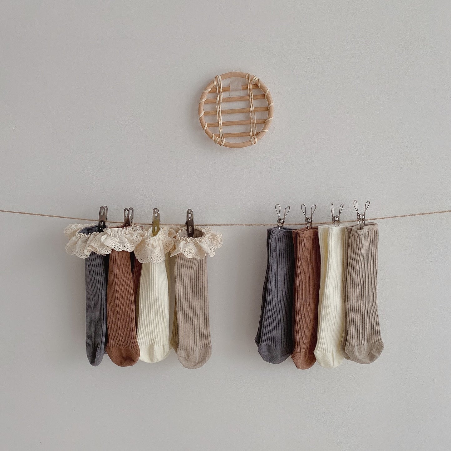 Baby Girls Knee Length Soft Cotton Socks, 4 Pcs