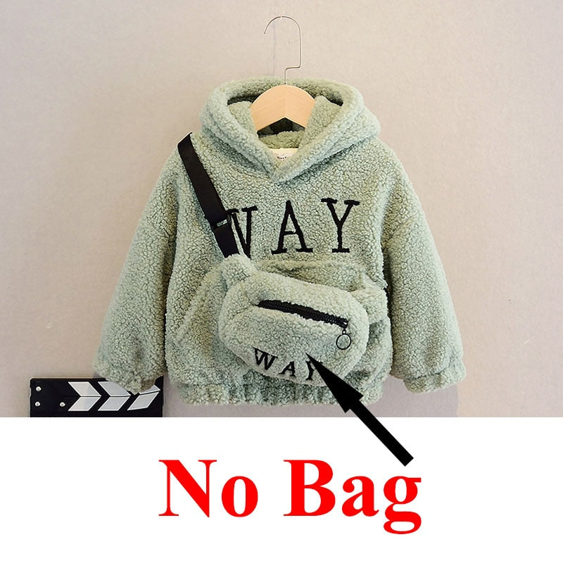 Kid's Plush Hoodie with Bag