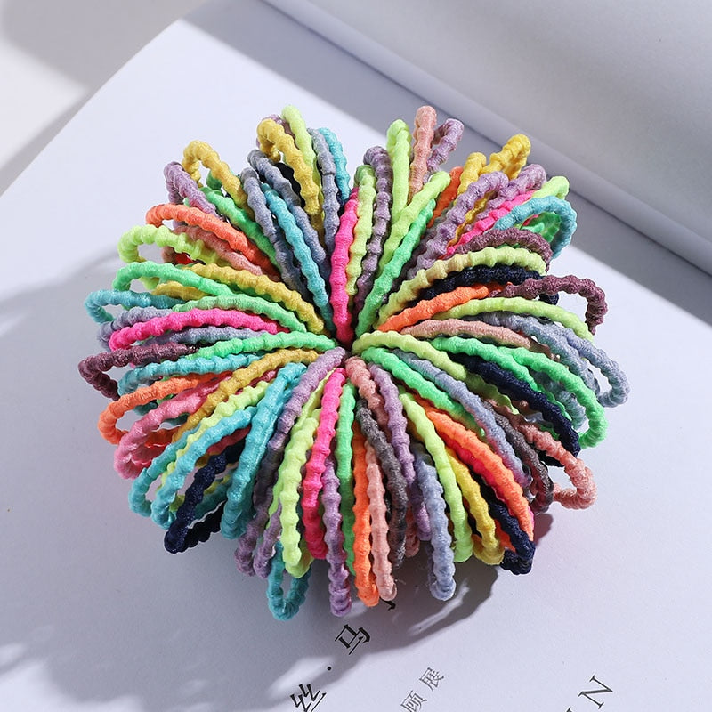 Elastic Nylon Hairbands 100 pcs Set