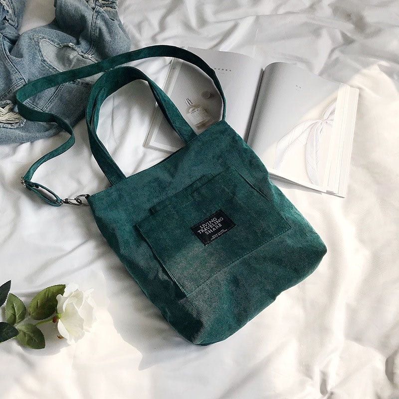 Women's Corduroy Tote Bag