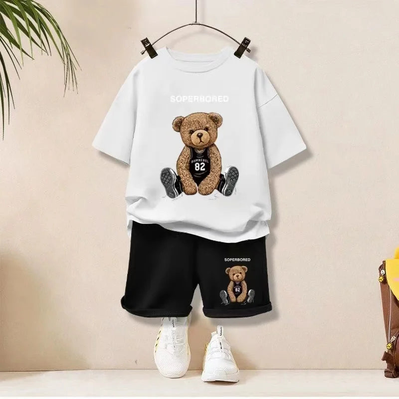 Summer Baby Boy Clothes Set Children Girls Cartoon Printed T-shirts and Shorts 2 Pieces Suit Kid Short Sleeve Top Bottom Outfits