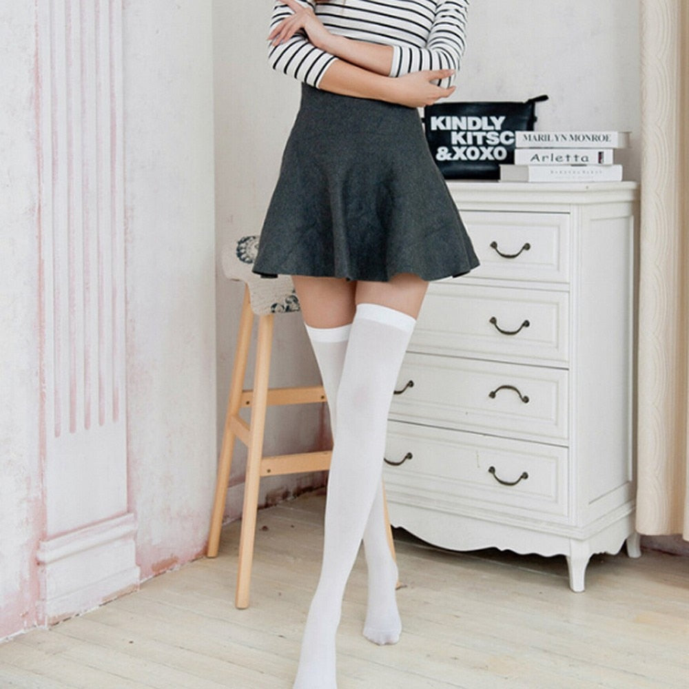 Women's Solid Color Over Knee Socks