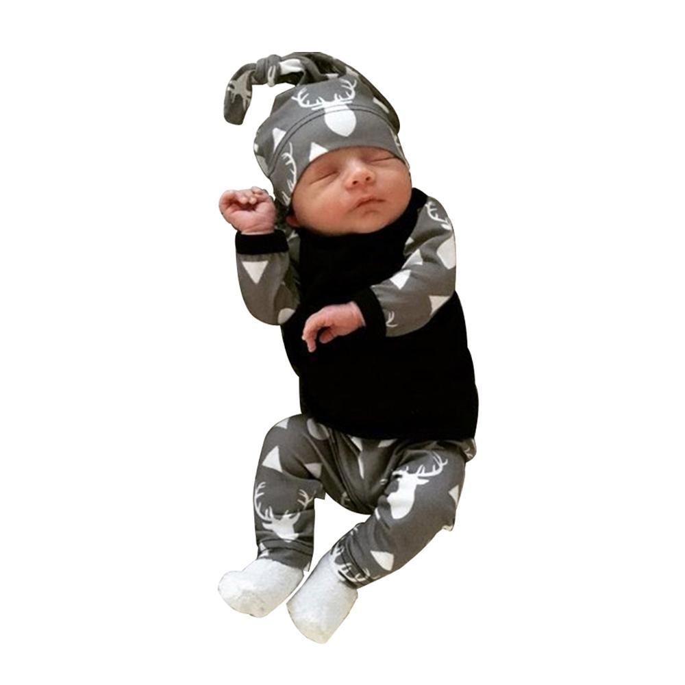 Baby's Printed Sweatshir, Pants and Beanie 3 Pcs Set