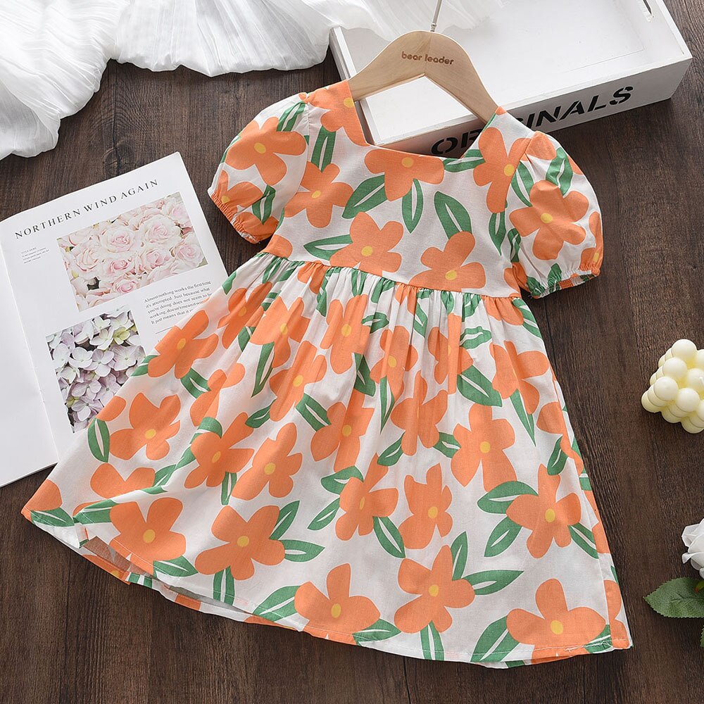Girls Summer Floral Printed Dress
