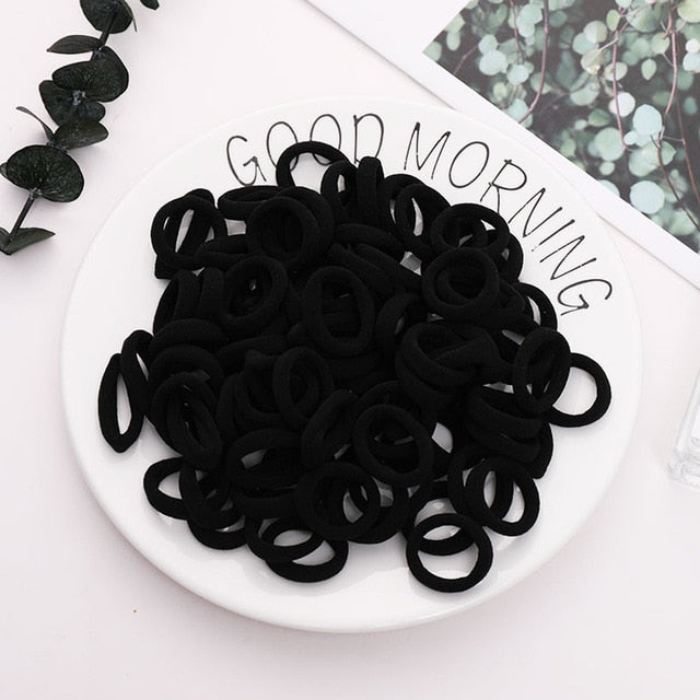 Elastic Nylon Hairbands 100 pcs Set