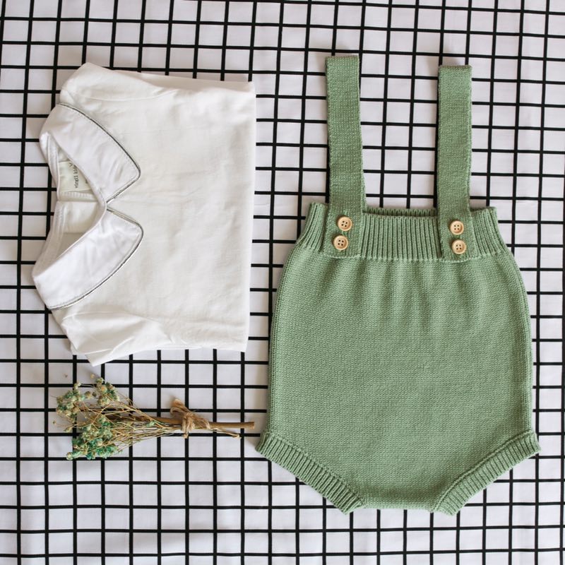 Solid Color Baby's Romper
