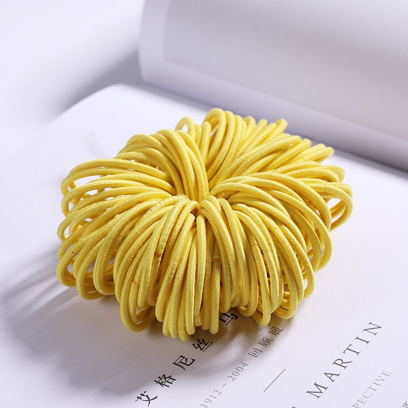 Elastic Nylon Hairbands 100 pcs Set