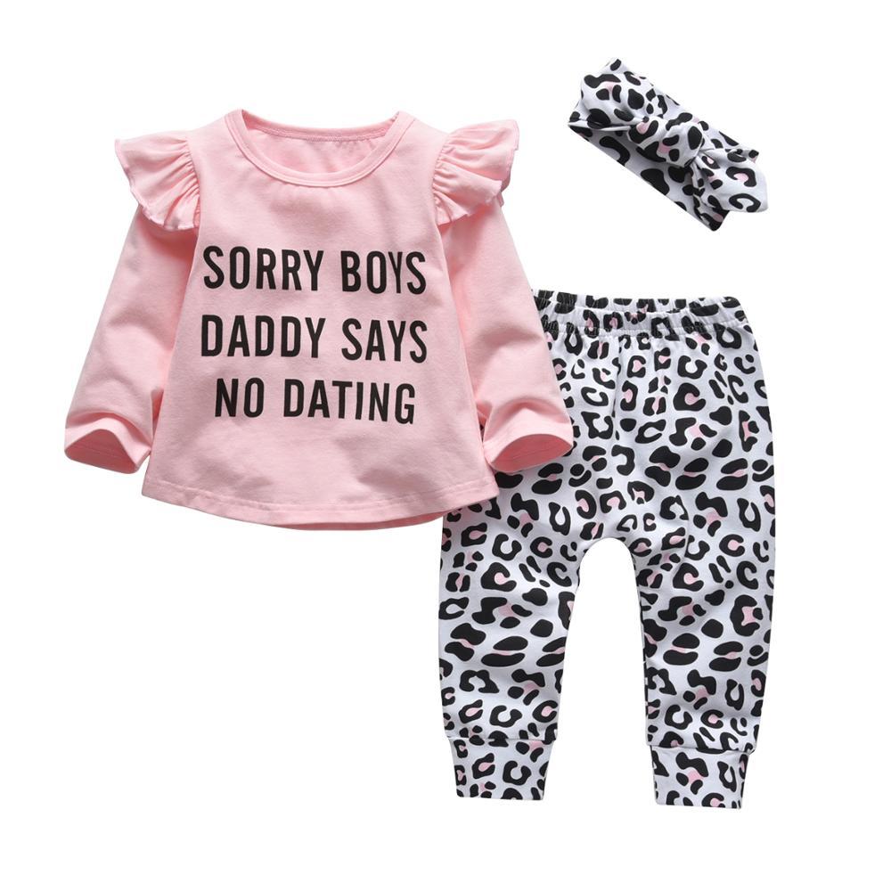 Baby Girl's Printed Sweatshirt, Pants and Headband 3 Pcs Set