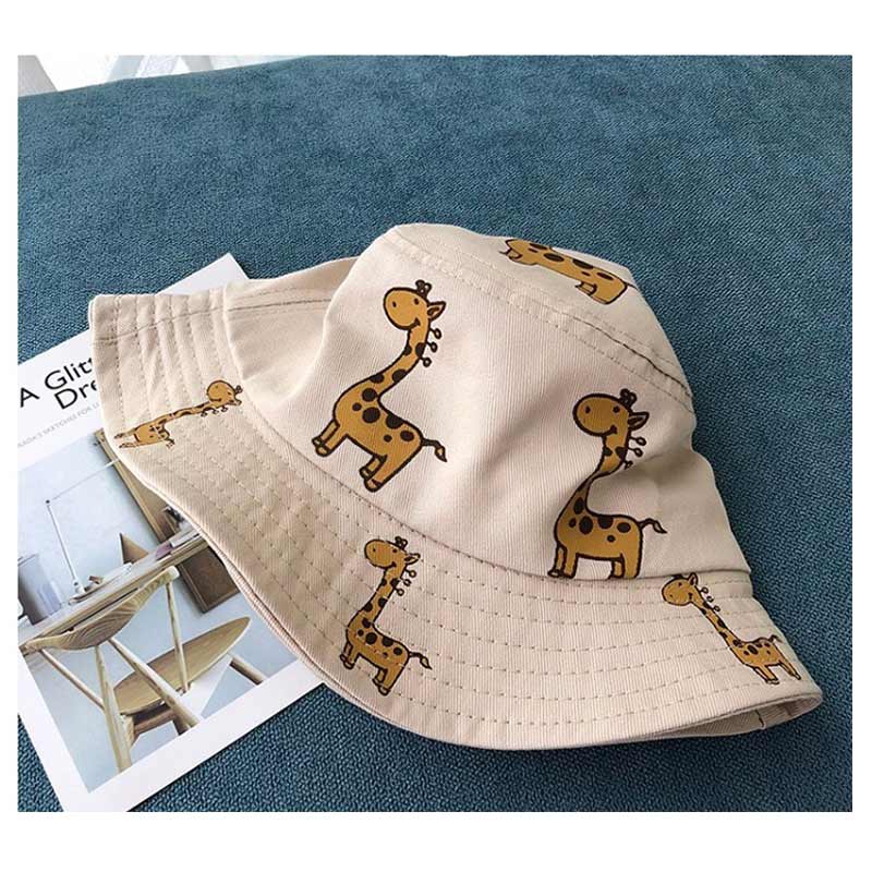 Cartoon Giraffe Printed Sun Hat for Kids