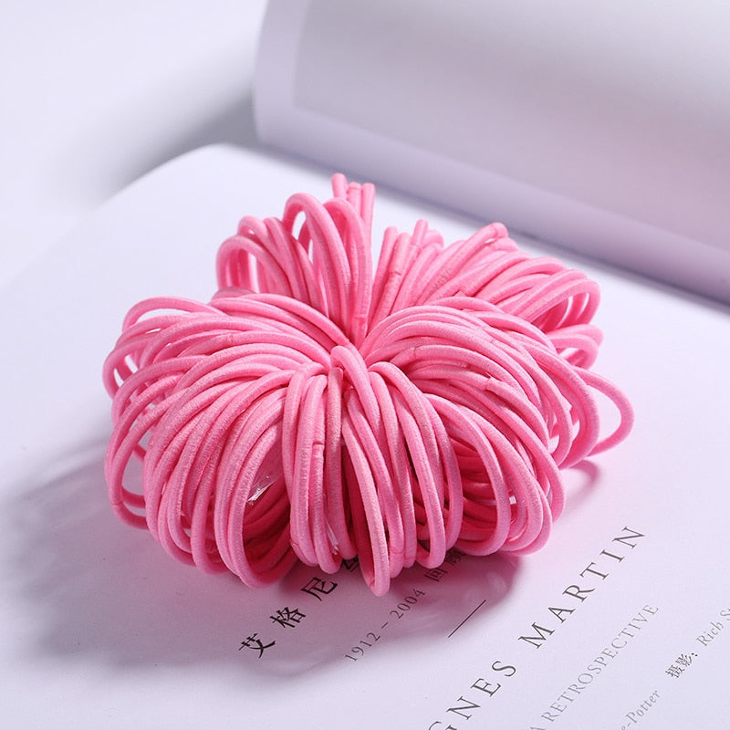 Elastic Nylon Hairbands 100 pcs Set