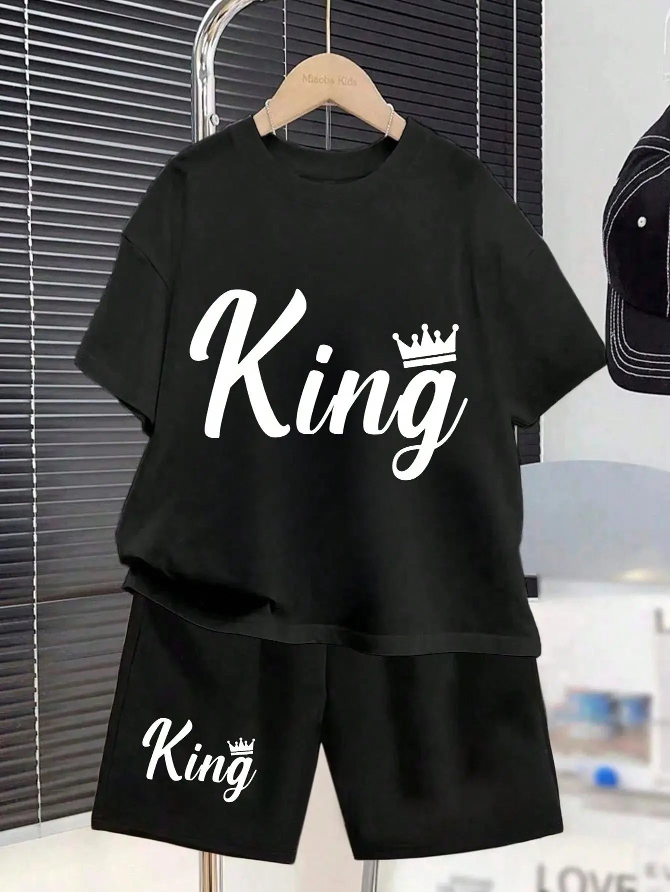 2025 summer new children's suit short sleeve shorts letter printed round neck T-shirt light breathable comfortable soft quick dr