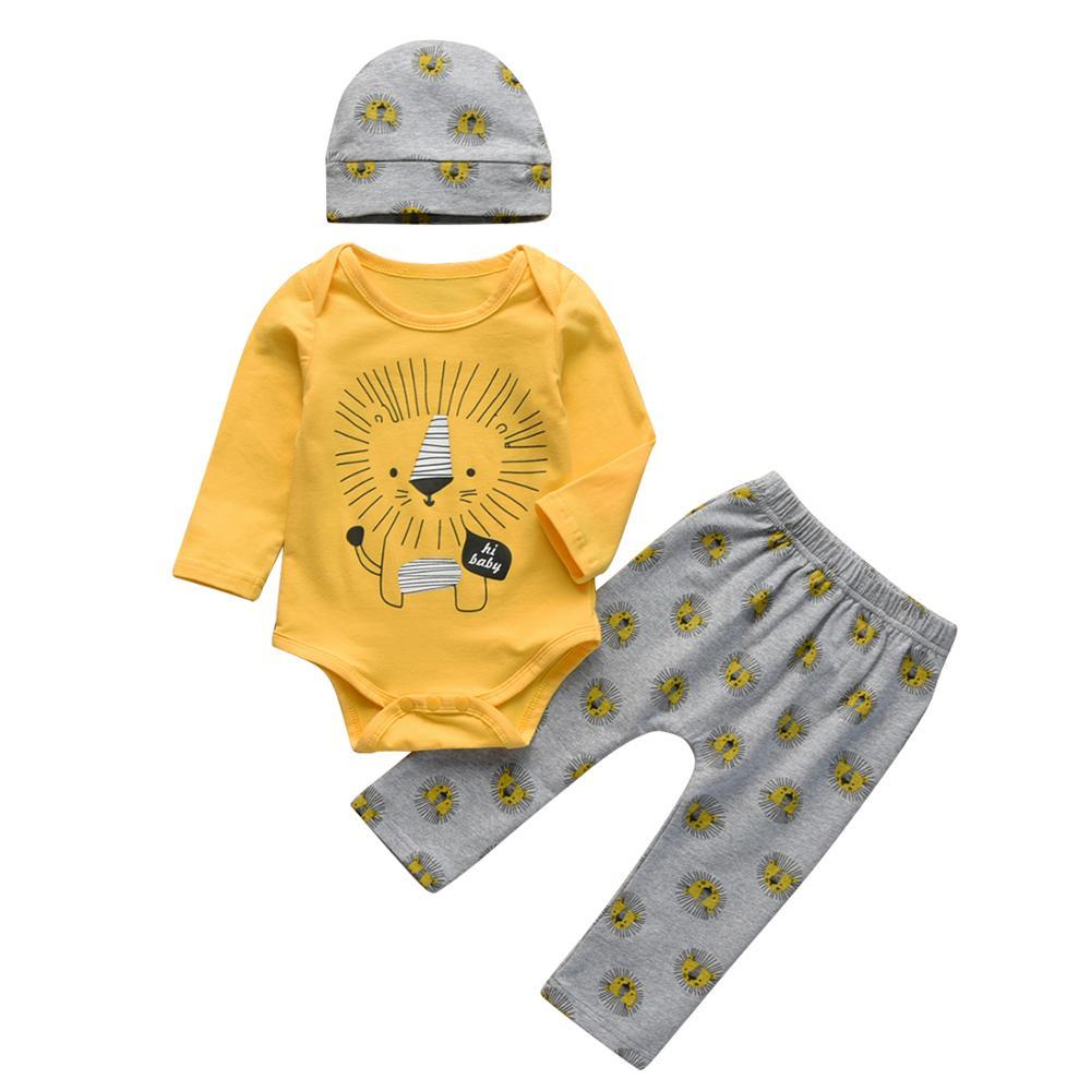 Baby's Printed Sweatshir, Pants and Beanie 3 Pcs Set