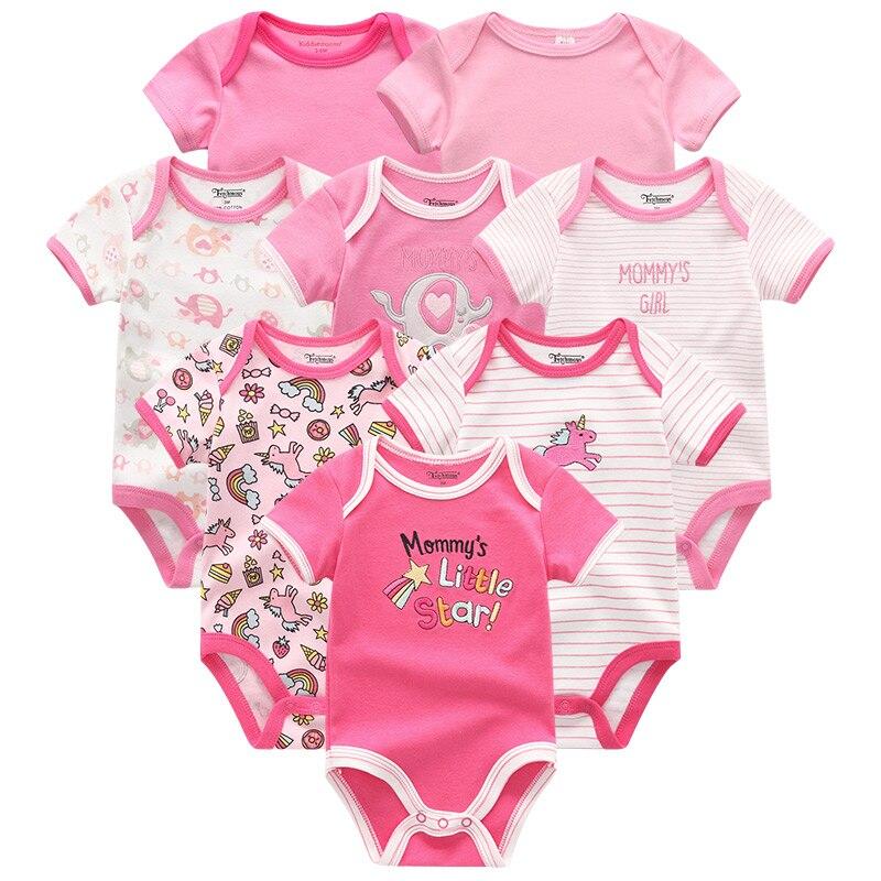 Baby's Colorful Rompers 8 Pcs Set