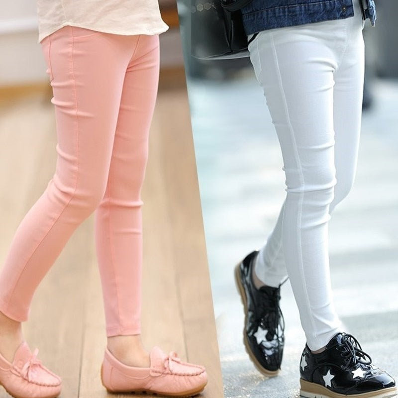 Girls Elastic Pencil Pants