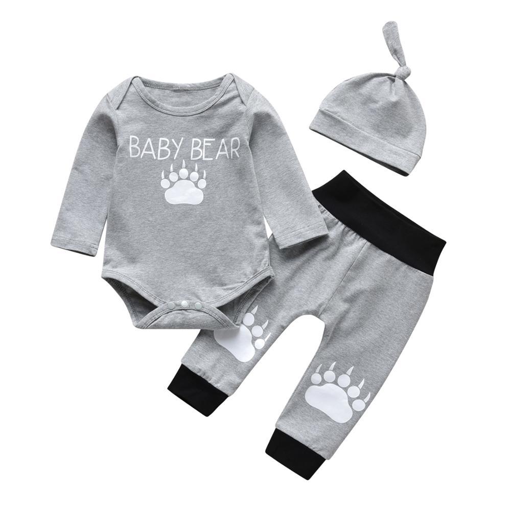 Baby's Printed Sweatshir, Pants and Beanie 3 Pcs Set