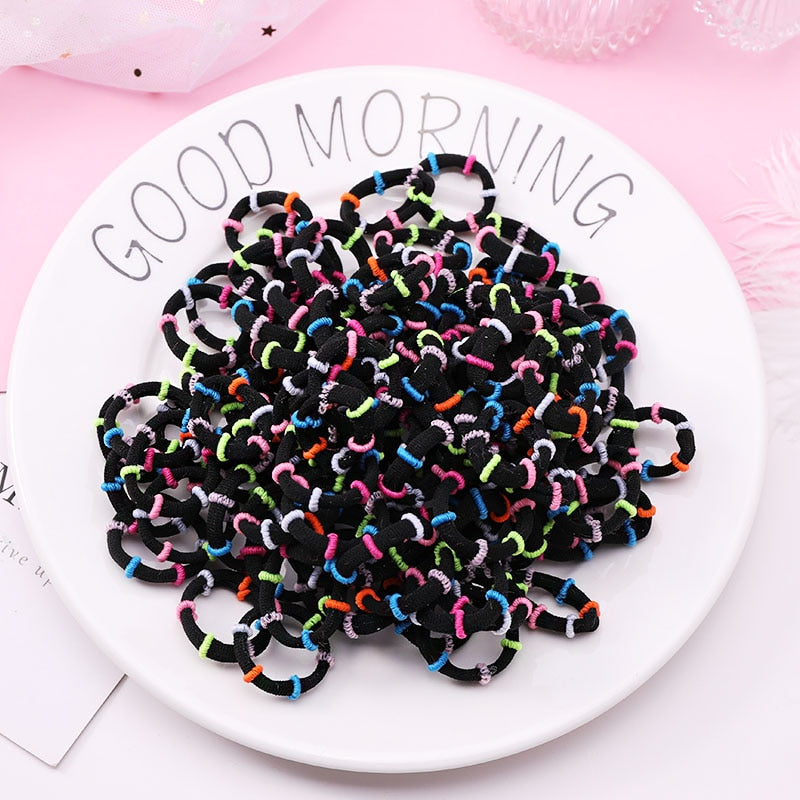 Elastic Nylon Hairbands 100 pcs Set