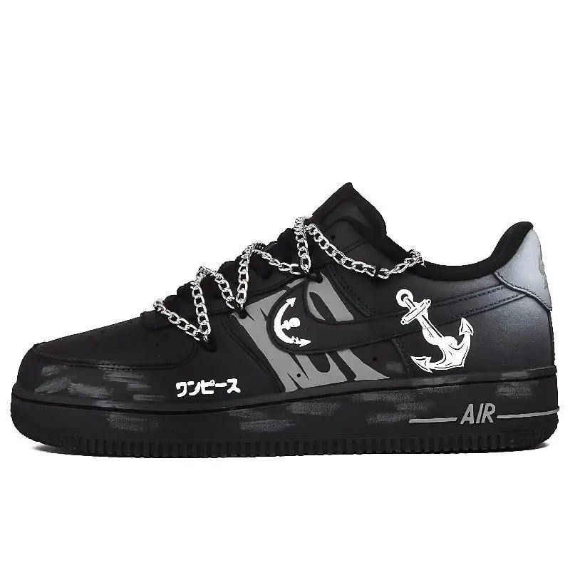 [Custom Kid the Thief]Nike Air Force 1 Abrasion-Resistant Low-Top Skateboard Shoes Unisex Black