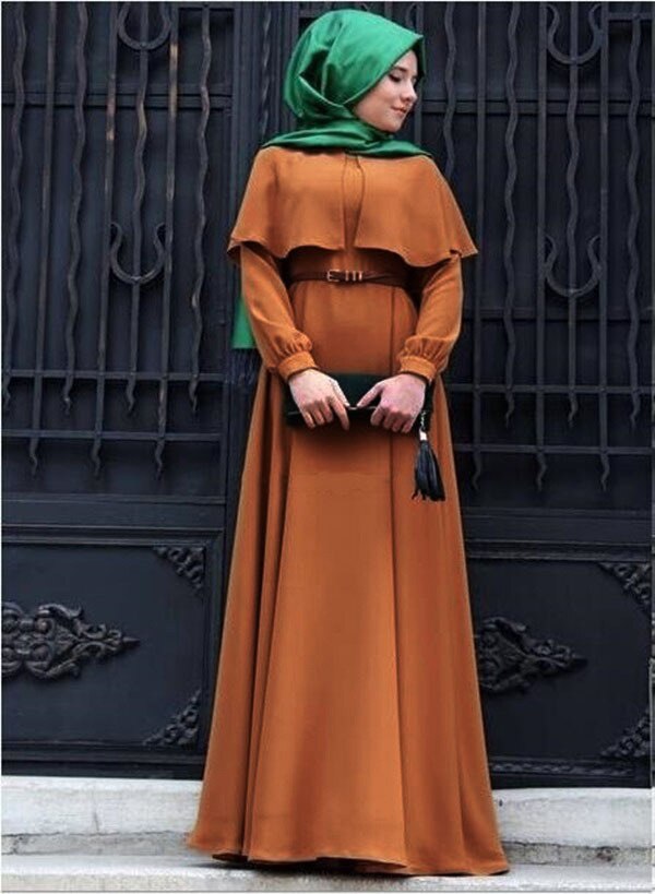 Fashion Colorful Muslim Women's Modal Dress