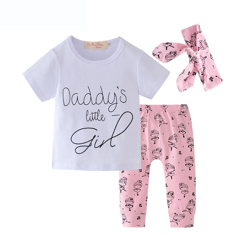 Baby Girls Printed Clothing Set 3 Pcs