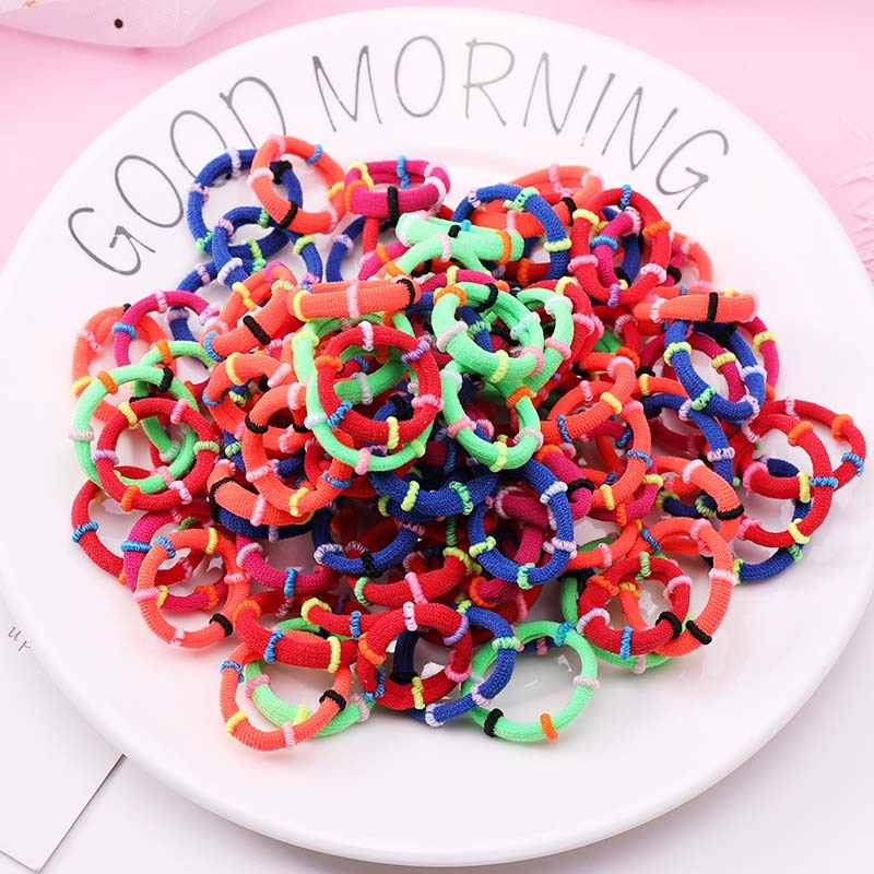 Elastic Nylon Hairbands 100 pcs Set