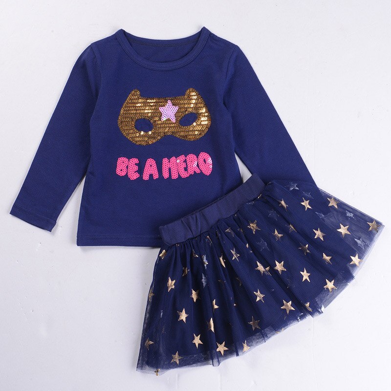 Girls' Cute Printed Cotton Clothes Set