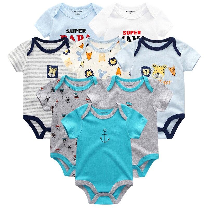 Baby's Colorful Rompers 8 Pcs Set