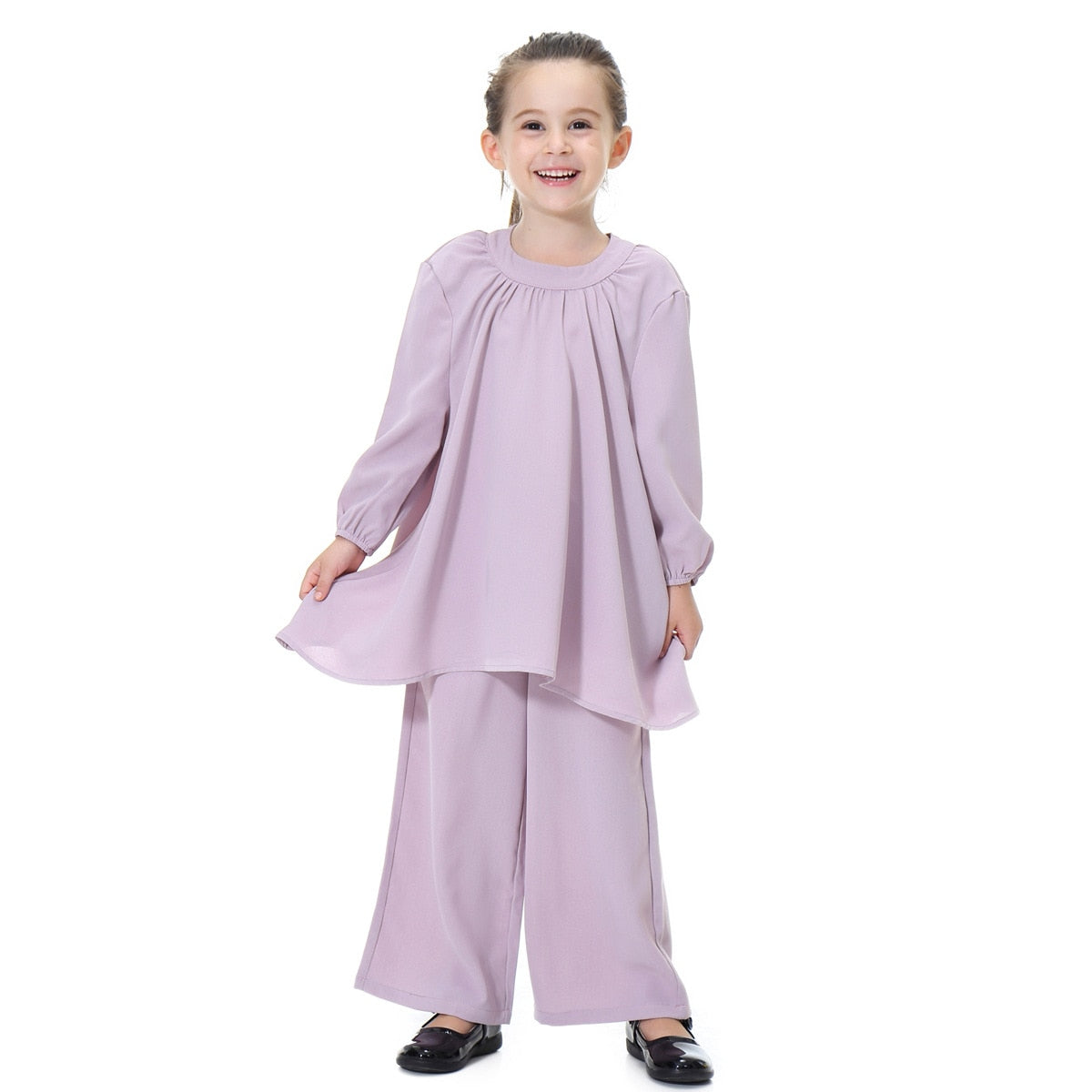 Girl's Muslim Solid Clothing Set